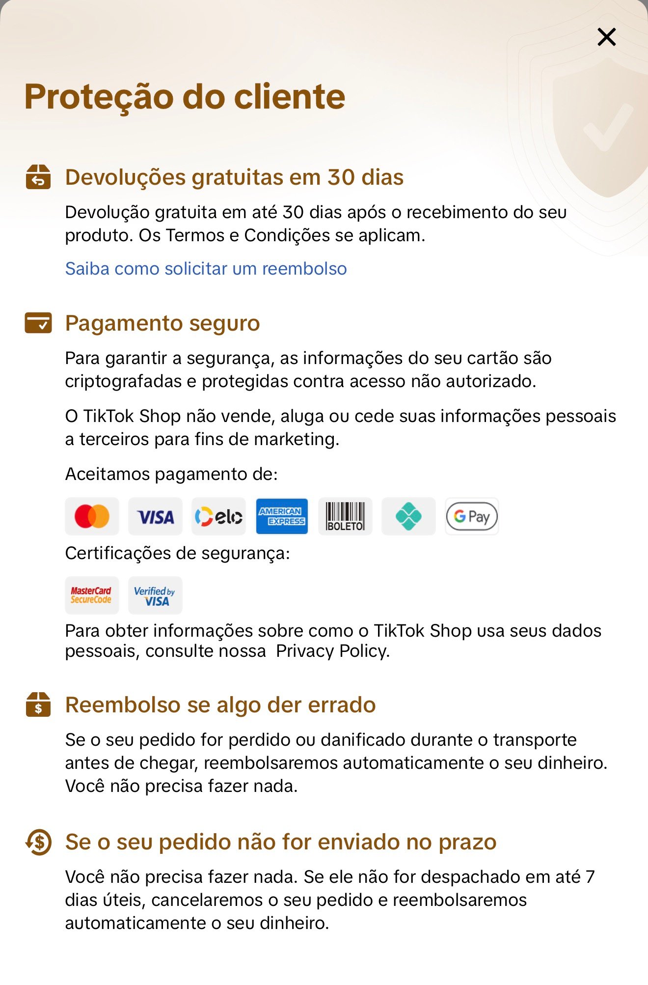 Proteção do cliente
